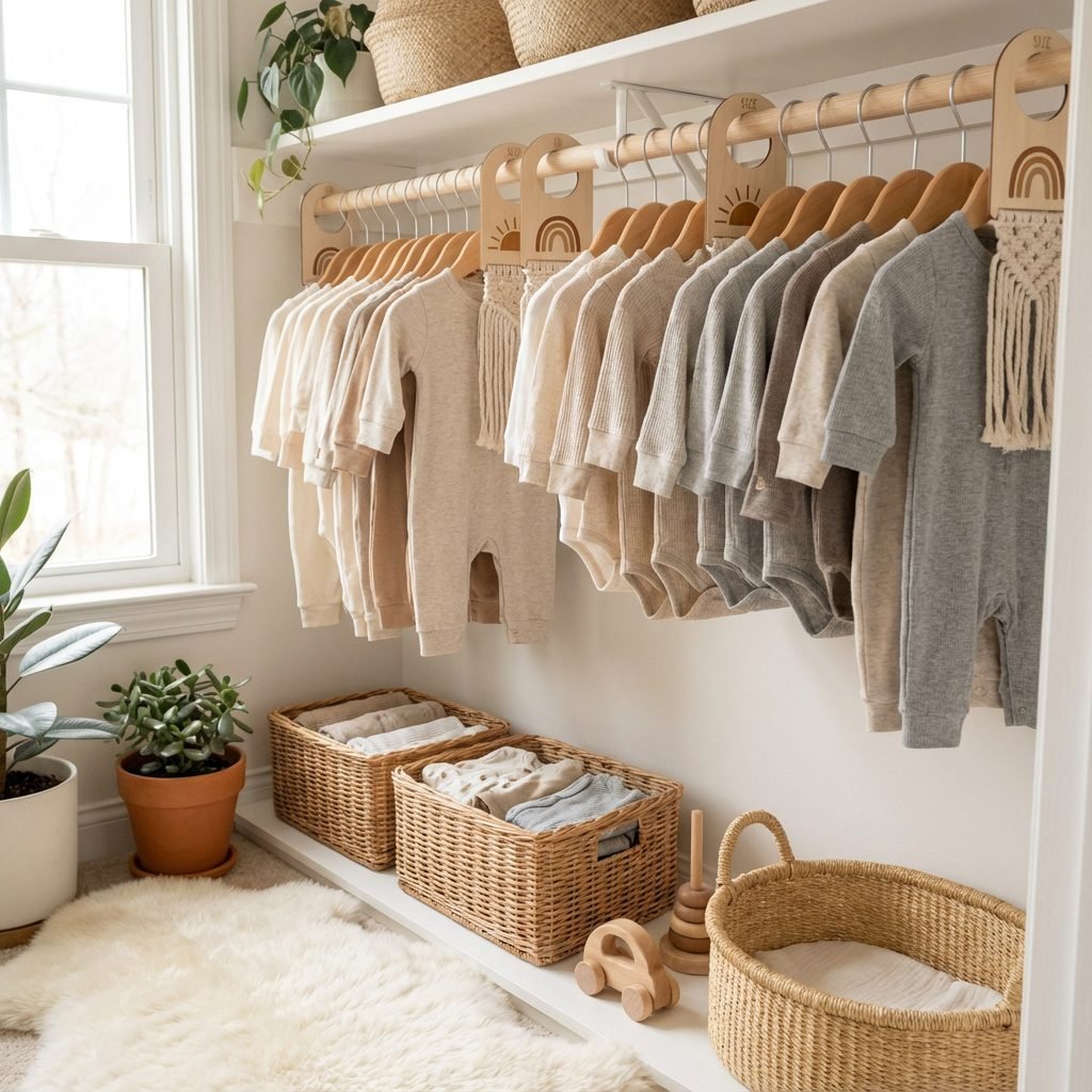 Organize Baby Clothes By Size: Free Printable Closet Dividers (Boho Style)
