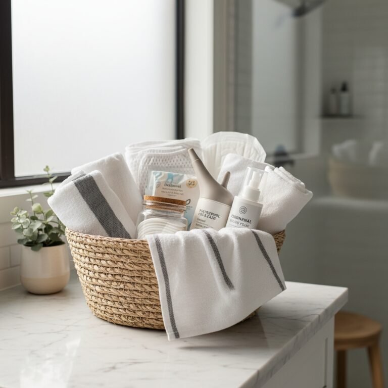 The 'Potty Station': Exactly What To Put In Your Postpartum Bathroom Basket