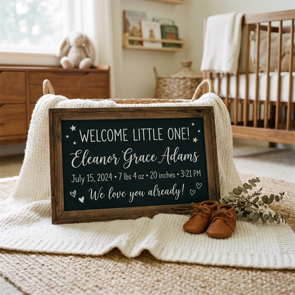 10 Creative Handwritten Chalkboard Birth Announcement Photos to Try at Home