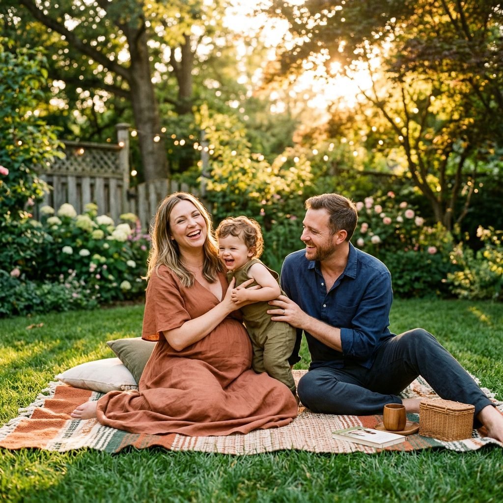 10 Cute Backyard Maternity Photoshoot Poses to Do With Your Husband and Toddler