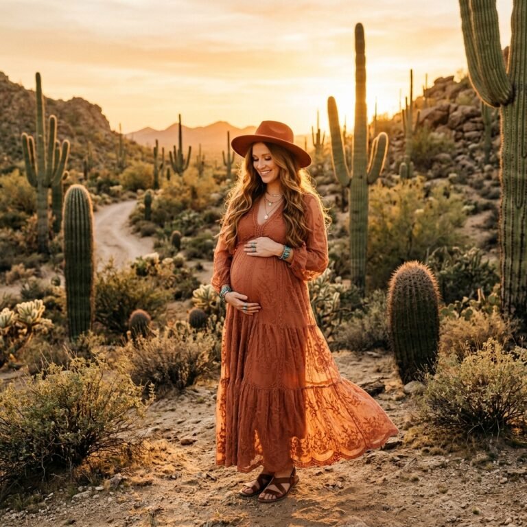 10 Dreamy Desert Boho Maternity Photoshoot Ideas for Stunning Pregnancy Portraits