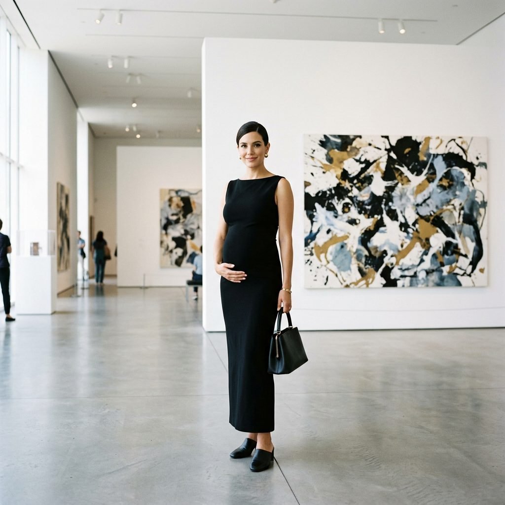 10 Editorial Museum Maternity Photoshoot Poses for Modern, Chic Moms