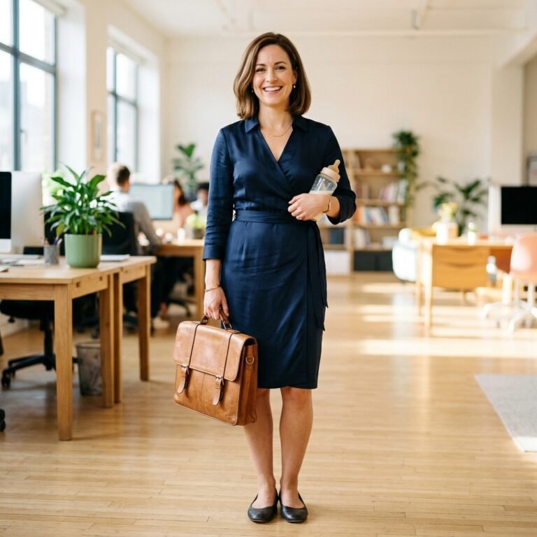 10 Elegant Postpartum Wrap Dresses That Make Office Nursing Painless