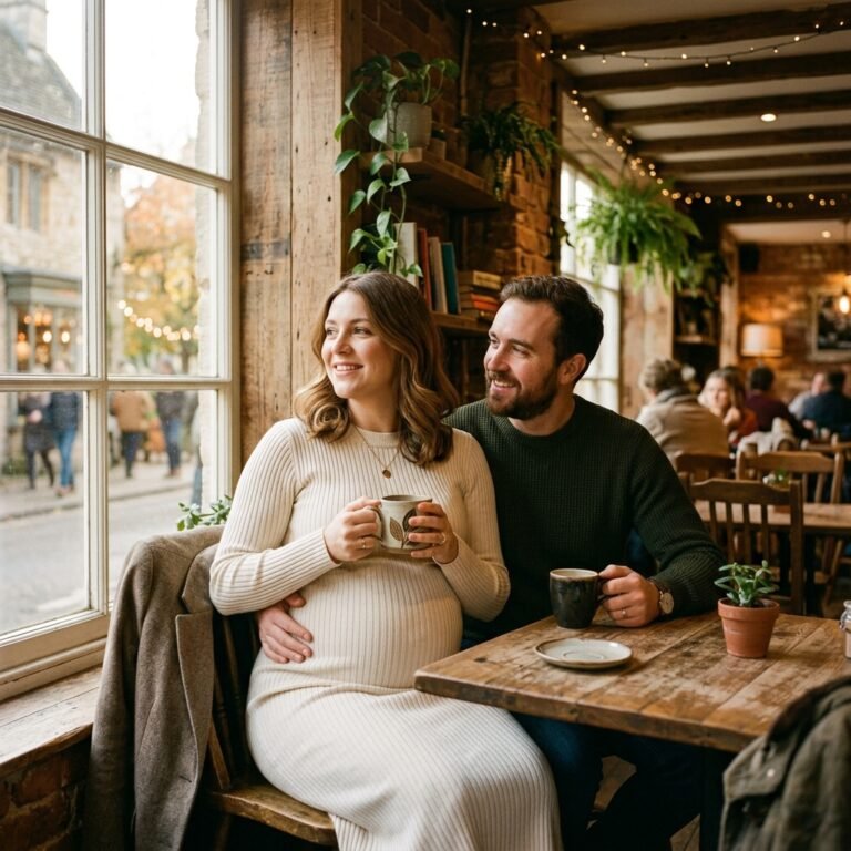 10 Sweet Coffee Shop Maternity Photoshoot Ideas for Cozy Couples