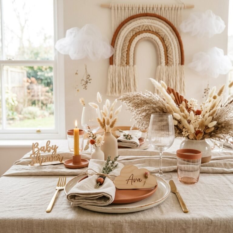 12 Whimsical Neutral Clouds and Rainbows Baby Shower Theme Ideas