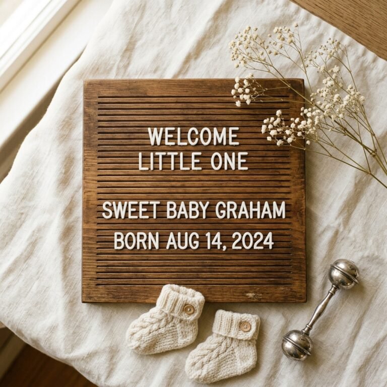 12 Whimsical Vintage Letterboard Birth Announcement Ideas You'll Want to Copy