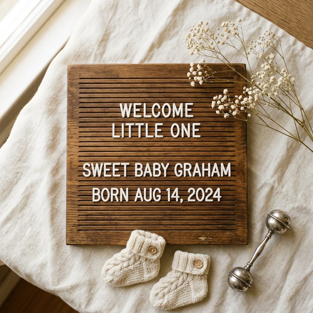 12 Whimsical Vintage Letterboard Birth Announcement Ideas You'll Want to Copy