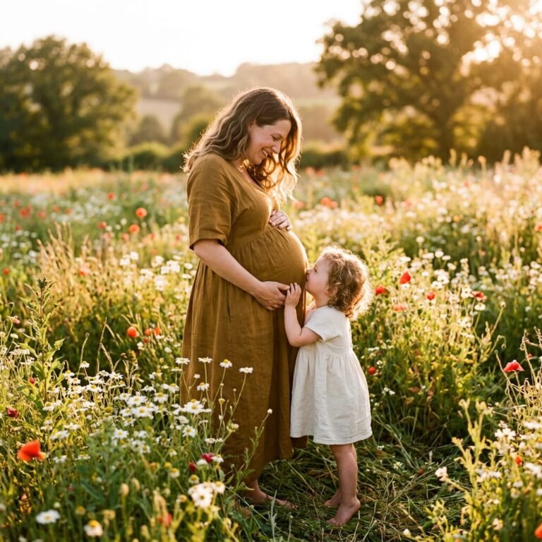 15 Whimsical Nature Maternity Photo Poses with Toddlers and Siblings