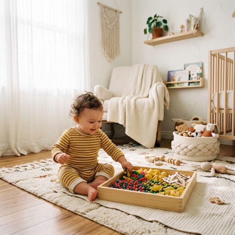 3 Safe and Edible Sensory Bins for a 9-Month-Old Baby