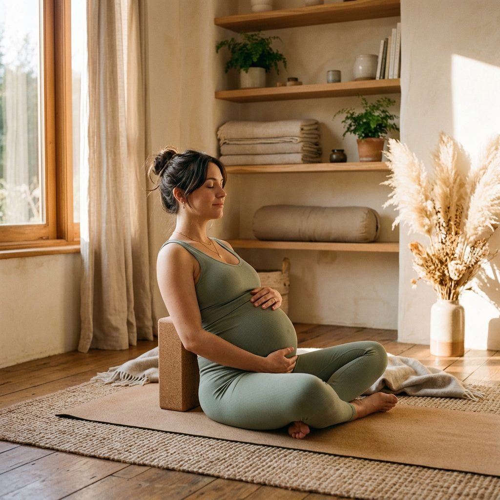 5 Restorative Yoga Block Stretches to Gently Open Your Pelvis for Birth
