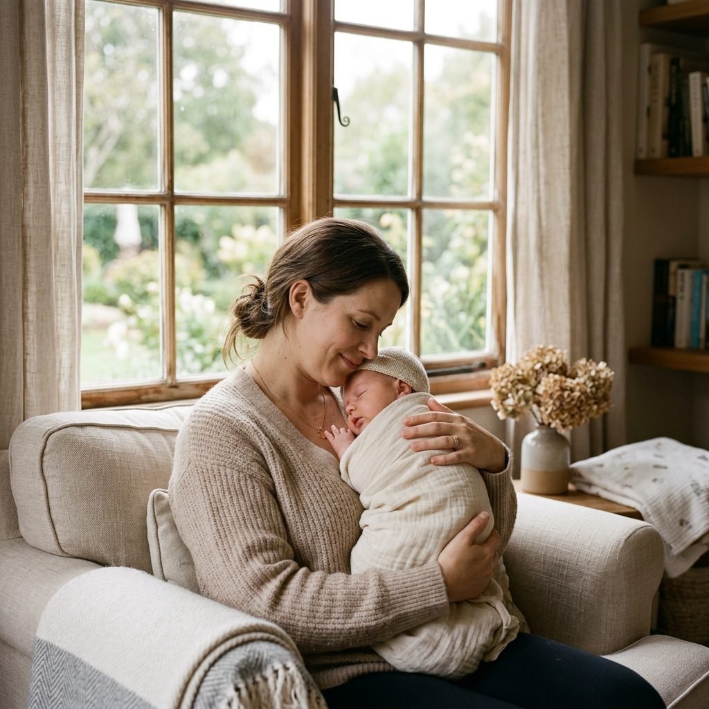 7 Natural Window Light Poses for DIY Newborn Lifestyle Photos in Parents' Arms