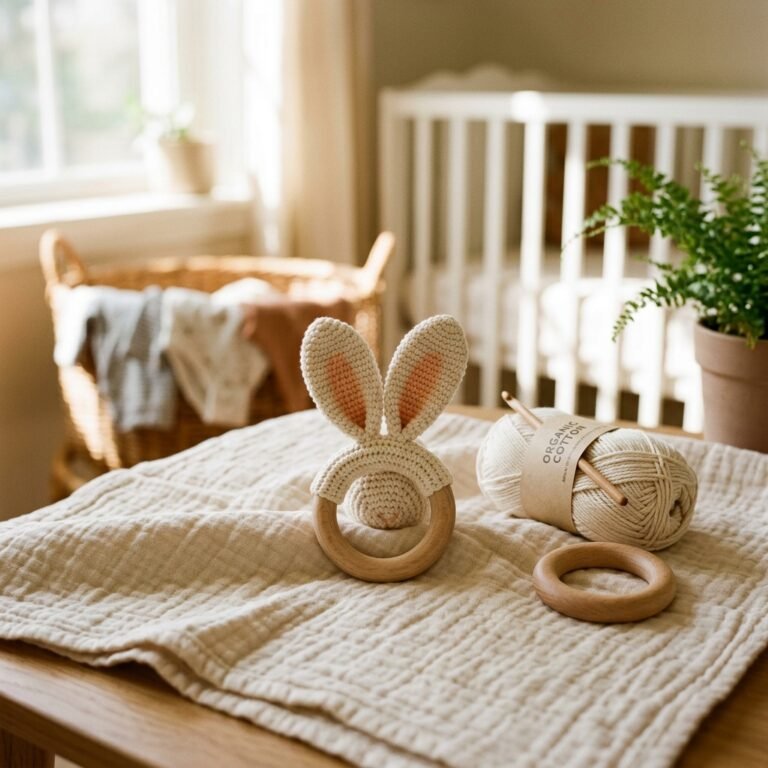 A Simple DIY Crochet Teething Rattle Toy Pattern That's Safe for Babies
