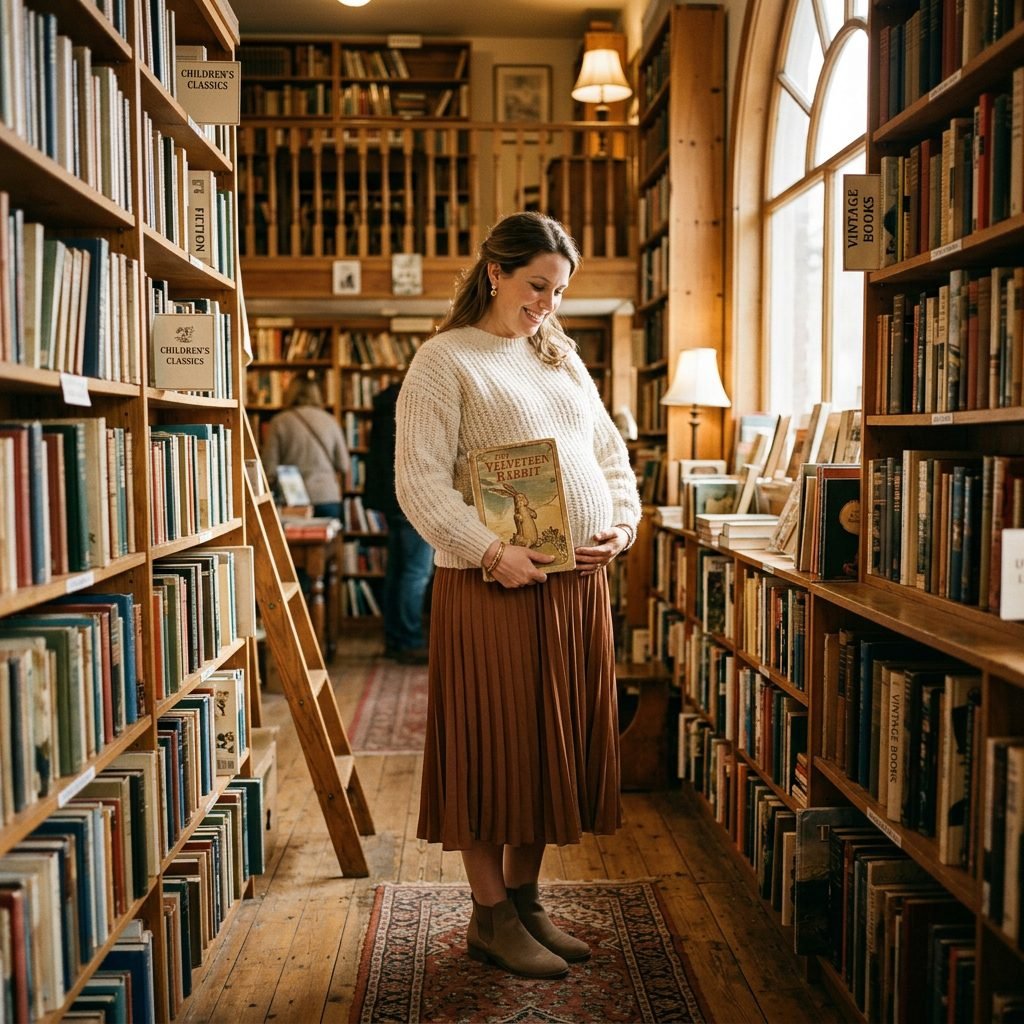 Cozy & Literary: Why a Bookstore Lifestyle Maternity Photoshoot Is the Cutest Trend