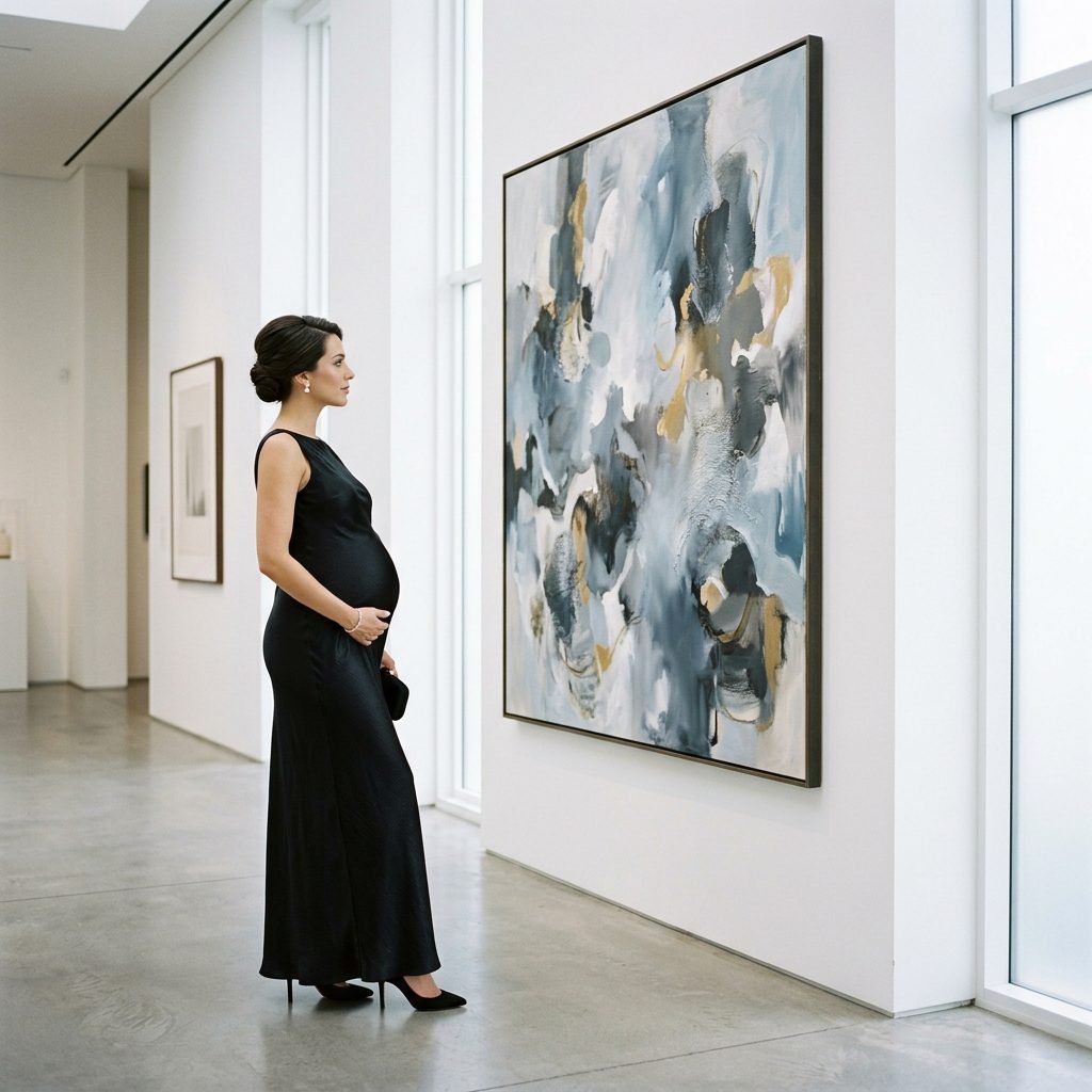 Editorial Chic: Maternity Photos in an Art Gallery Style Setting