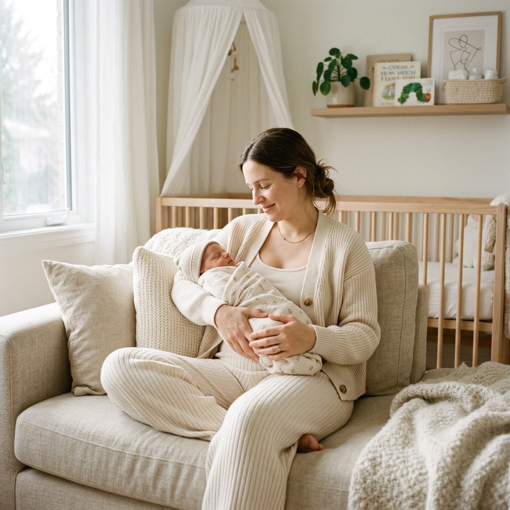 High Comfort, High Style: How to Wear Ribbed Knit Pants in Early Postpartum