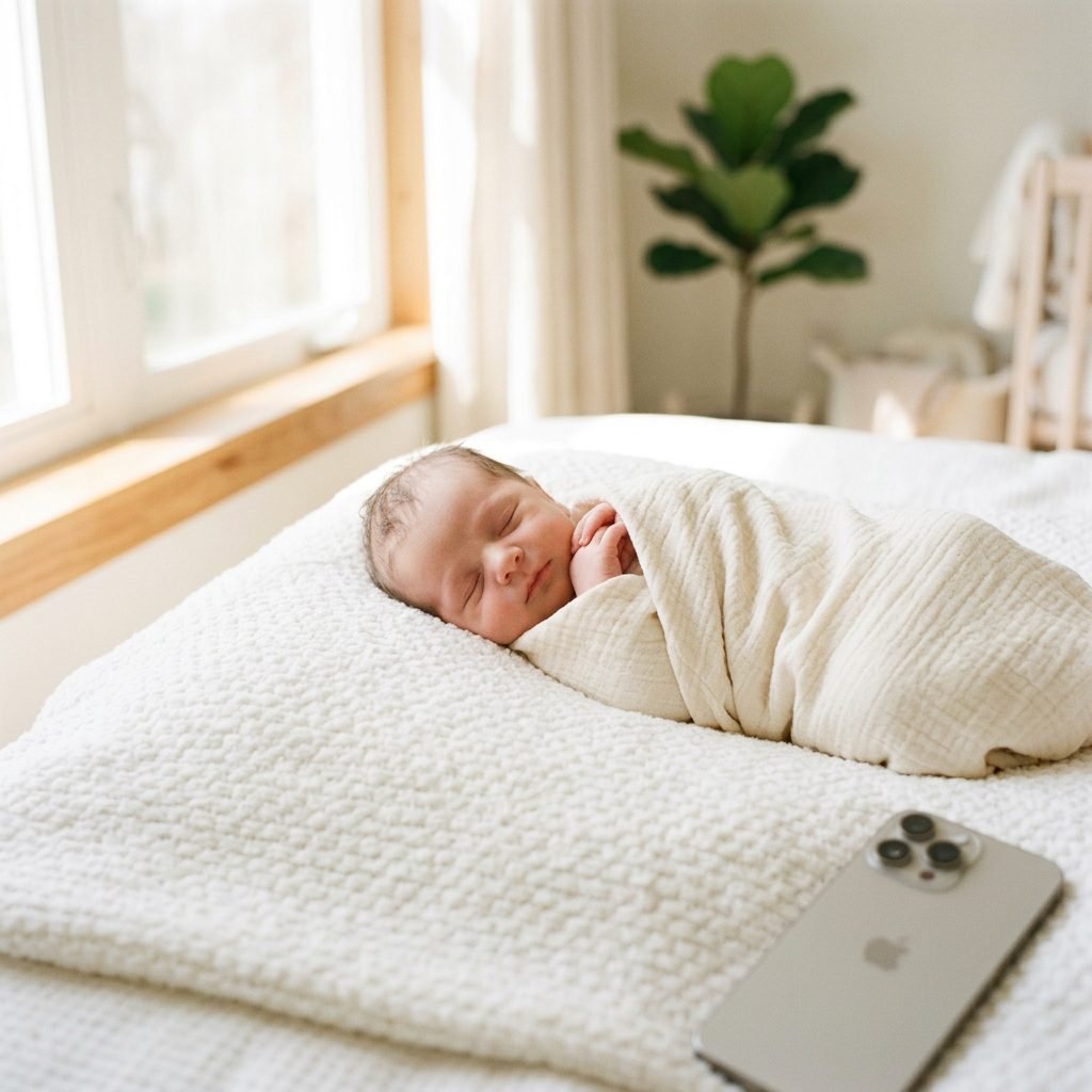 How to Adjust Your iPhone Camera Settings for Perfect Bright & Airy Newborn Photos