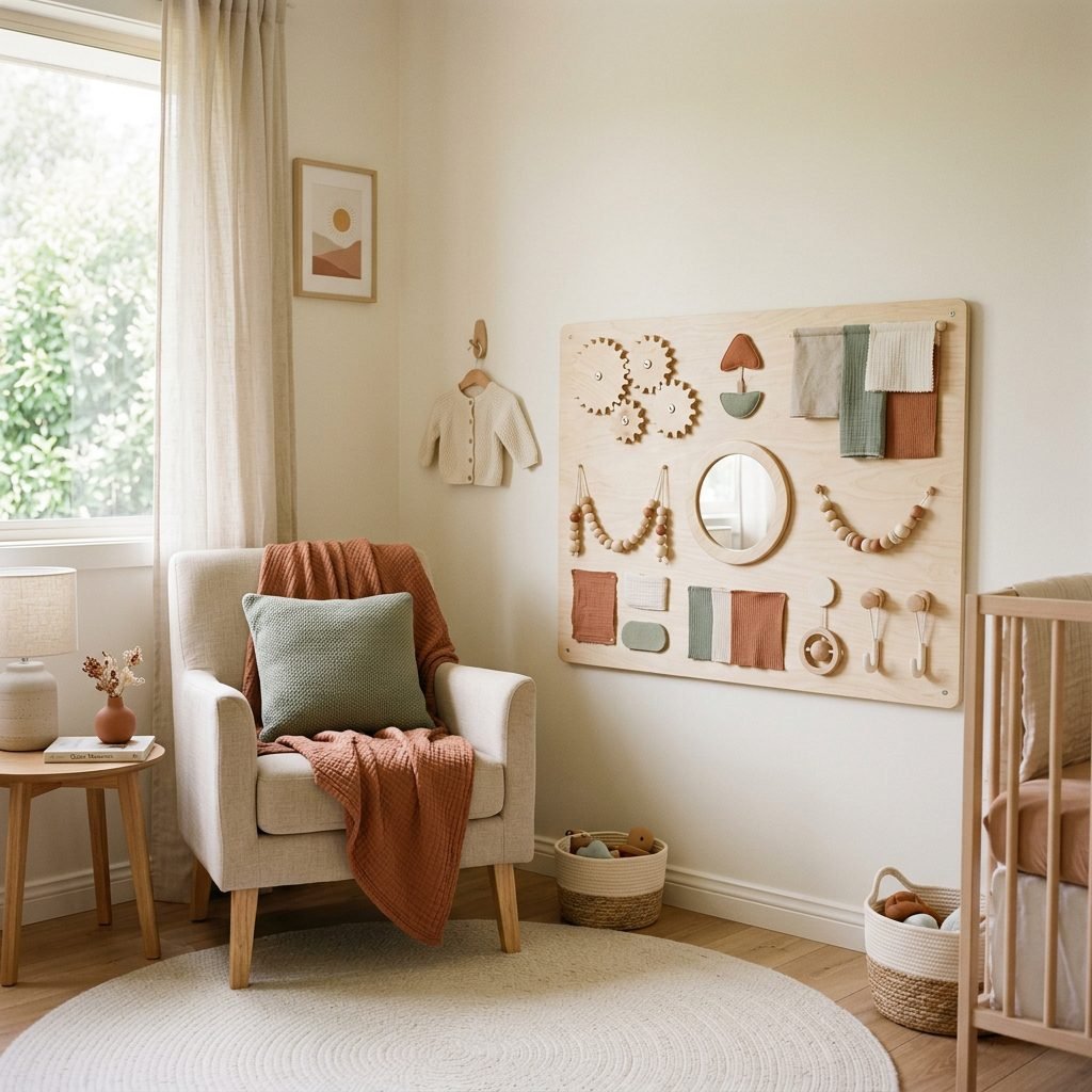 How to Build a Chic DIY Sensory Wall Panel for Your Baby's Play Nook
