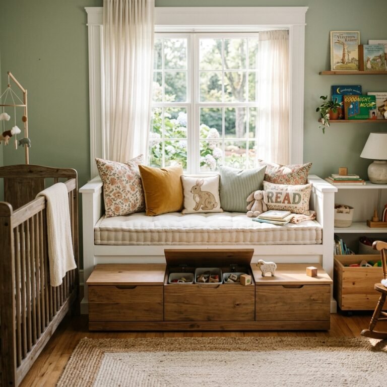 How to Build a Custom Nursery Window Seat with Hidden Toy Storage