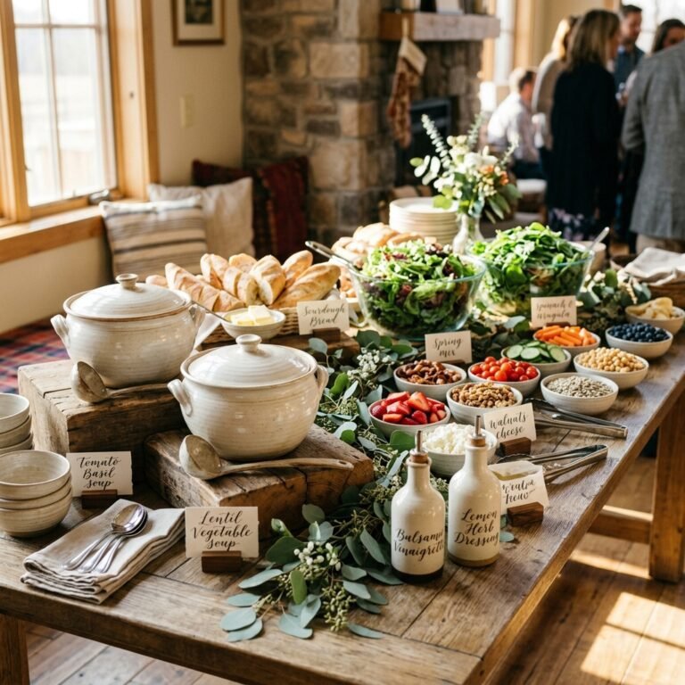 How to Build an Elegant Baby Shower Soup and Salad Bar for Under $80