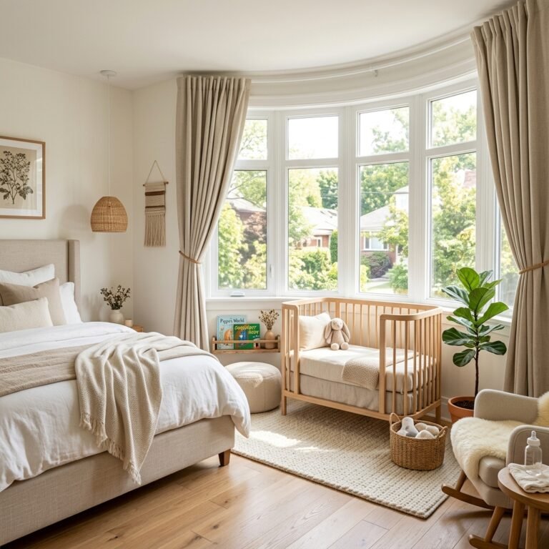 How to Convert a Master Bedroom Bay Window into a Cozy Nursery Nook