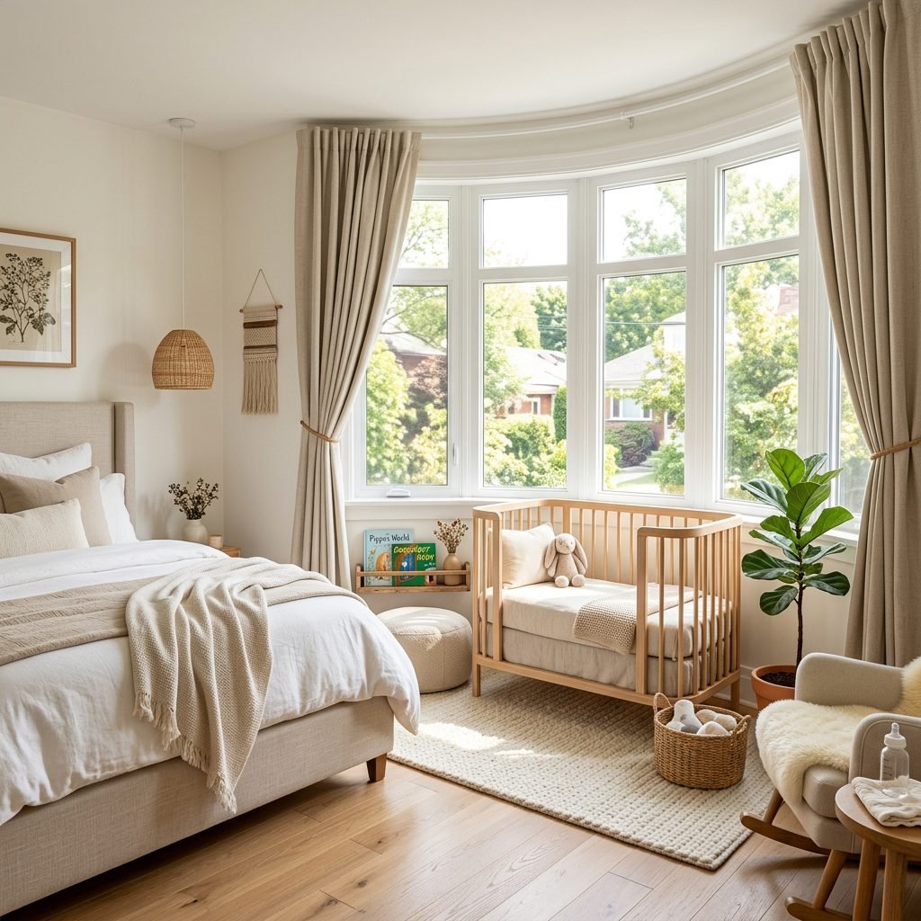 How to Convert a Master Bedroom Bay Window into a Cozy Nursery Nook