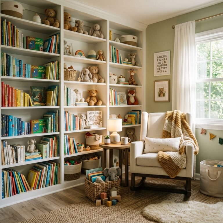 How To Create A Custom Built-In Nursery Library With This IKEA Billy Bookcase Hack