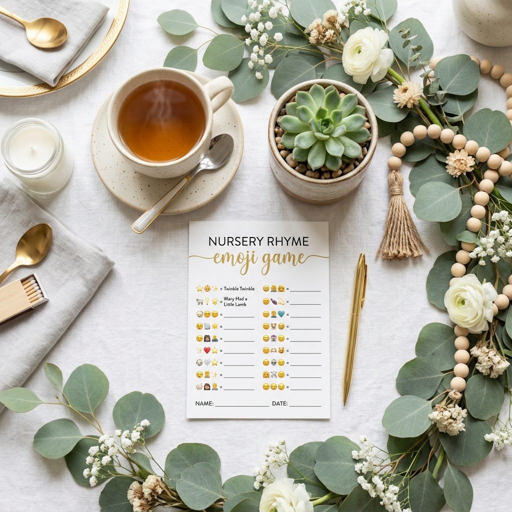 How to Create a Printable Baby Shower Nursery Rhyme Emoji Game
