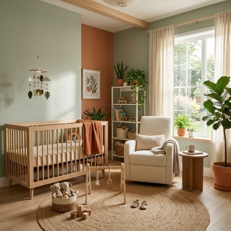 How to Design a Modern Sage Green and Terra Cotta Gender-Neutral Nursery