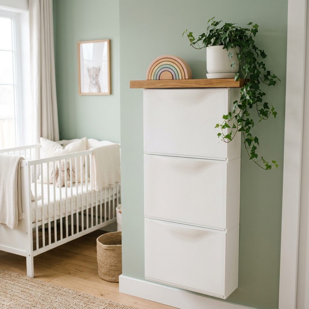 How to Hack the IKEA Trones Shoe Cabinet for Ultra-Slim Nursery Storage