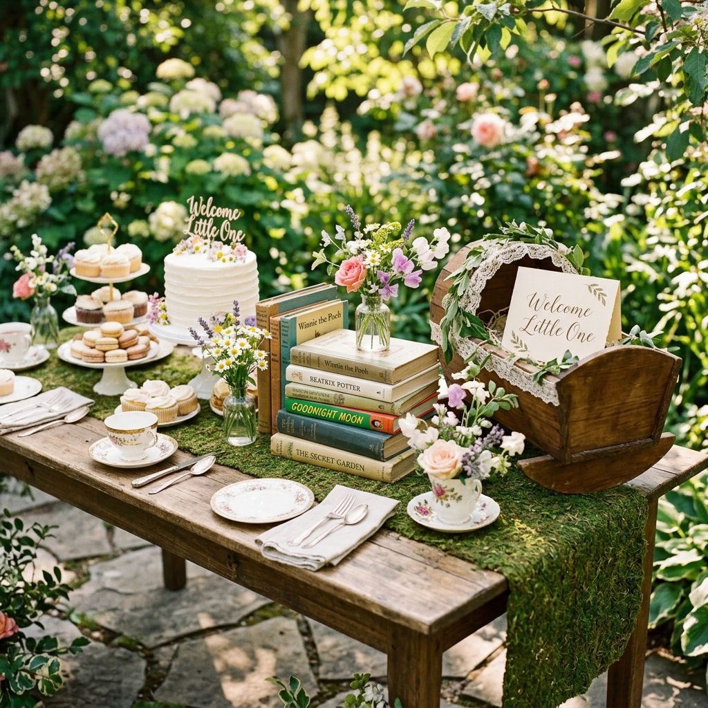 How to Host a Whimsical Vintage Storybook Themed Baby Shower