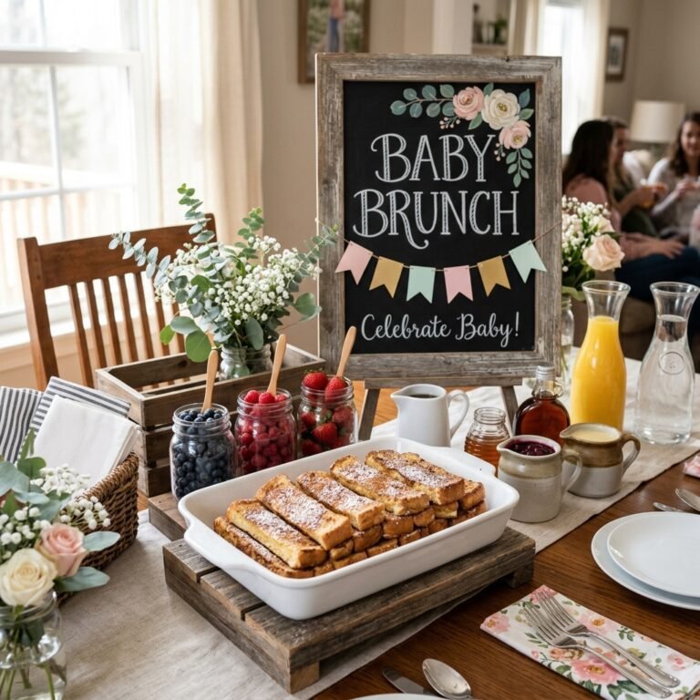 How to Make a Cheap DIY French Toast Stick Bar for a Baby Shower Brunch