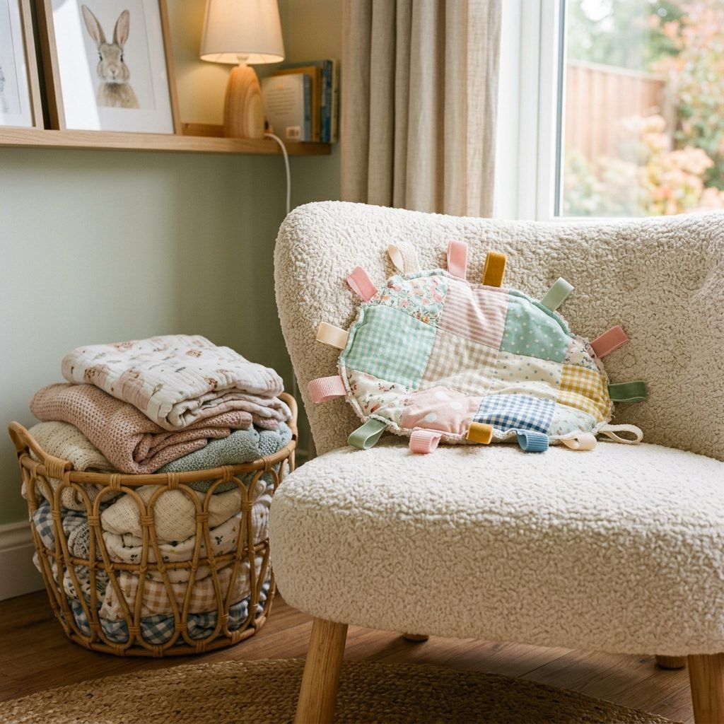 How to Make a Crinkly Fabric Sensory Toy for Newborns Using Scrap Cotton