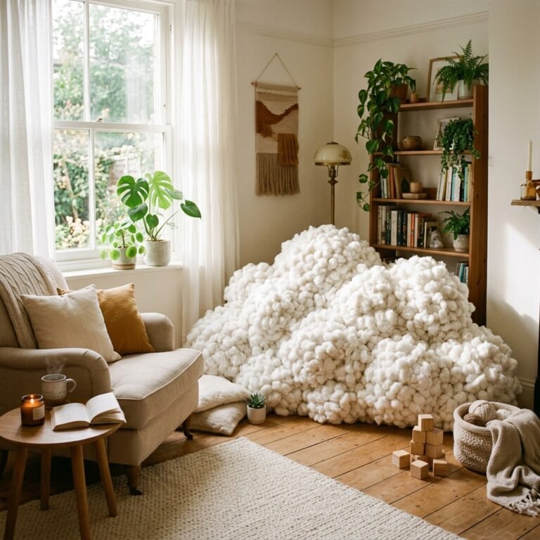 How to Make a DIY Cotton Ball Cloud Backdrop for Sweet Newborn Photos