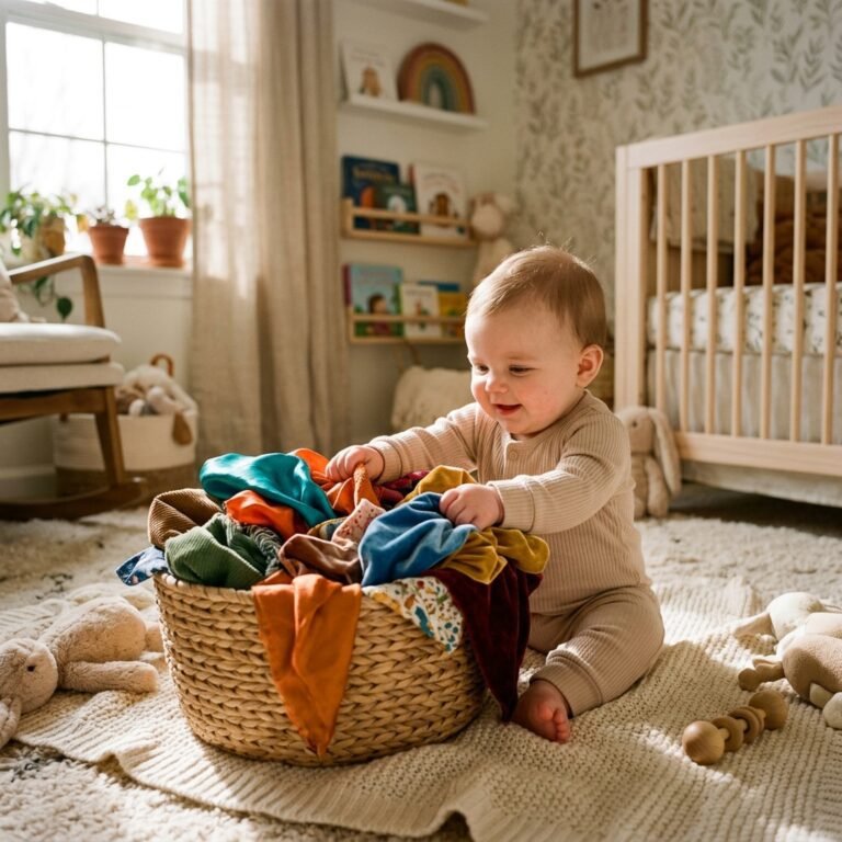 How to Make a No-Sew Sensory Treasure Chest for Babies using Scrap Fabrics