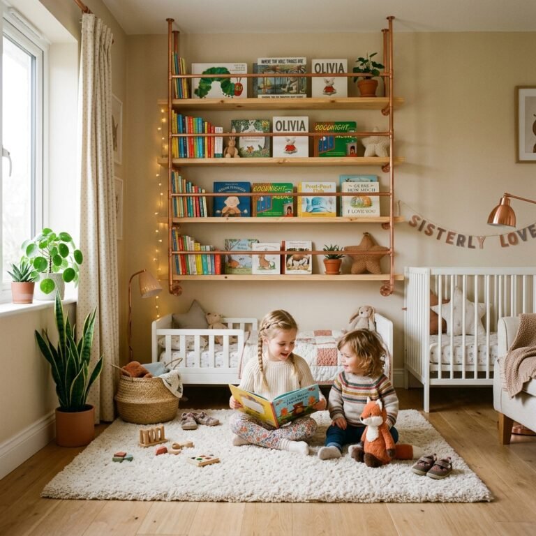 How to Make DIY Copper Pipe Hanging Bookshelves for a Modern Nursery