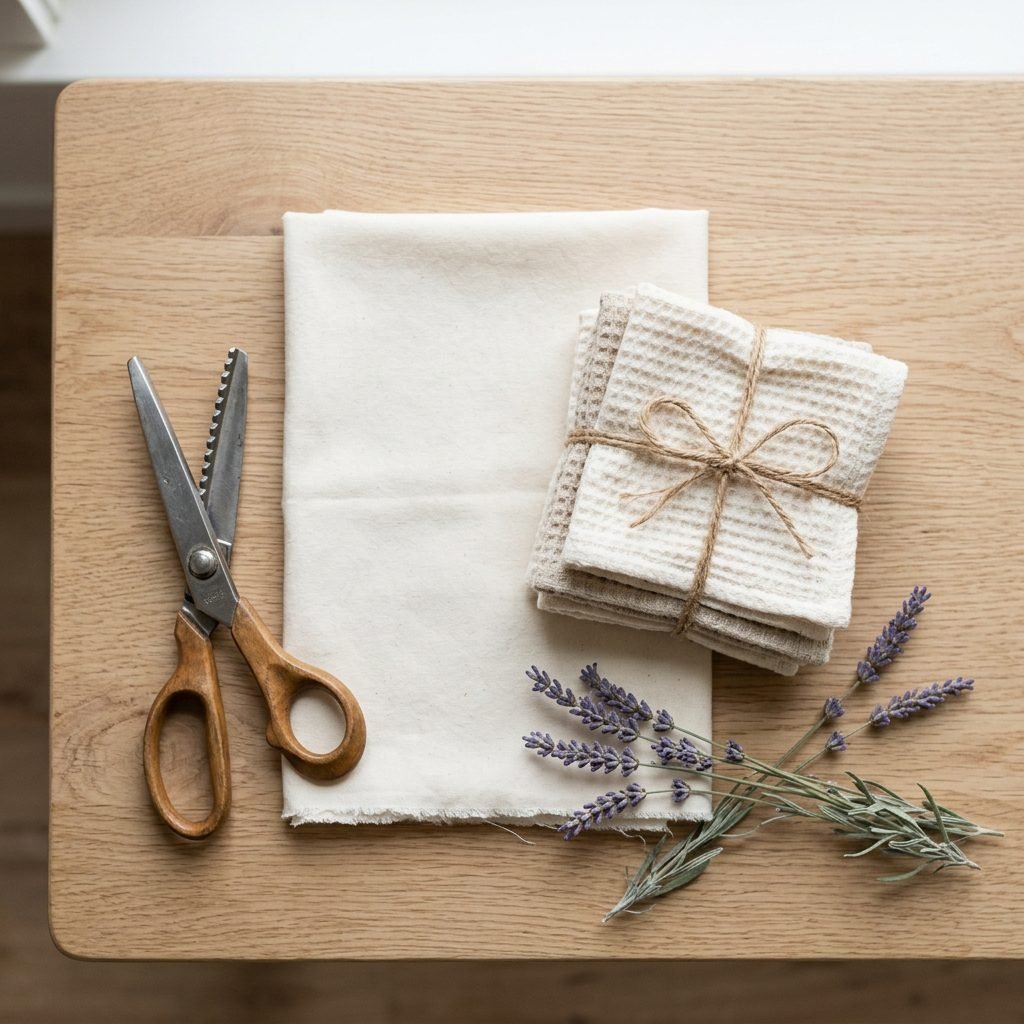 How to Make DIY Organic Cotton Baby Washcloths (An Easy No-Sew Tutorial)