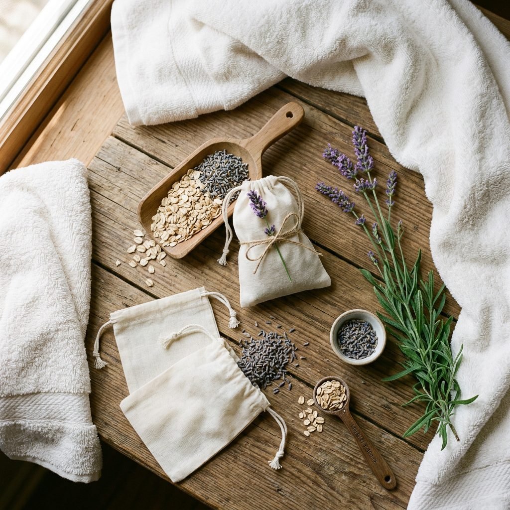 How to Make Soothing DIY Lavender Oatmeal Bath Tea Bags for Sensitive Baby Skin