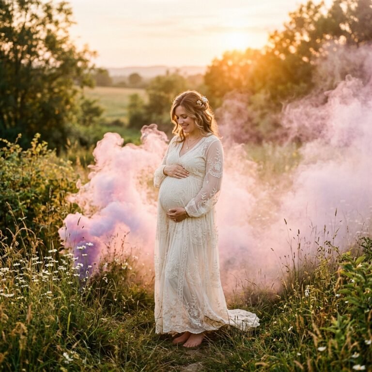 How to Plan a Dreamy Smoke Bomb Maternity Photoshoot on a Budget