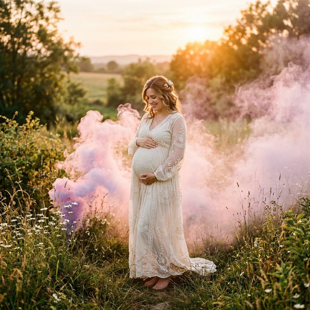 How to Plan a Dreamy Smoke Bomb Maternity Photoshoot on a Budget