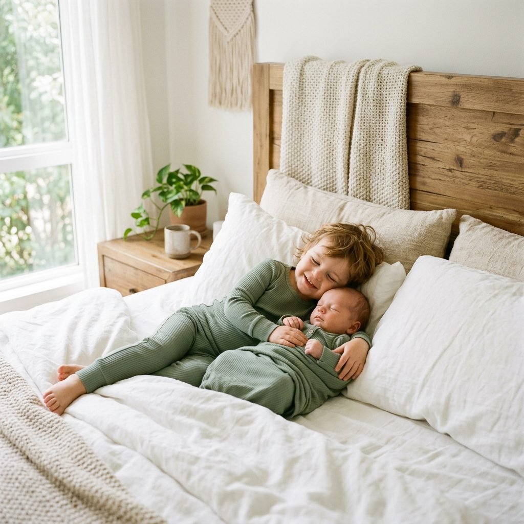 How to Set Up a Cozy Newborn and Sibling Matching Pajama Photo Shoot at Home