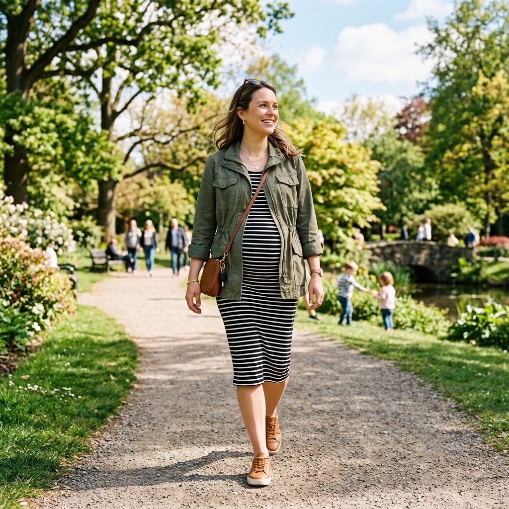 How to Style a Utility Jacket as a Chic Layer During Your Pregnancy