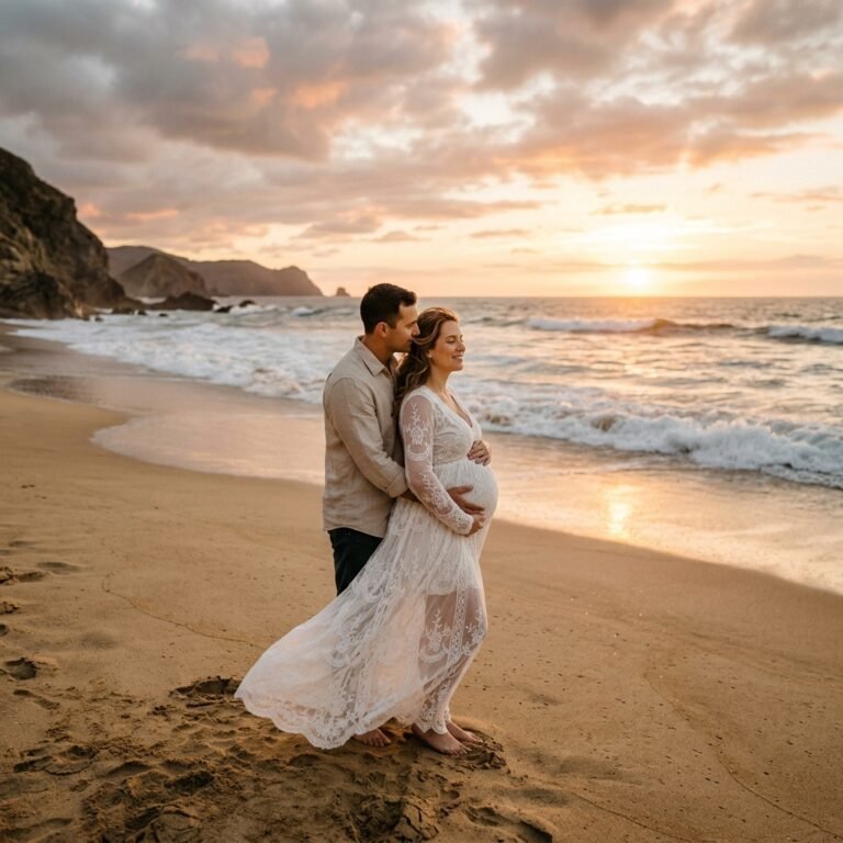 How to Style and Shoot Gorgeous DIY Beach Maternity Photos with Your Partner