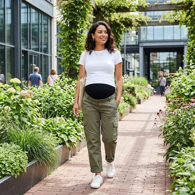 How to Style Non-Maternity Cargo Pants During Every Trimester of Pregnancy