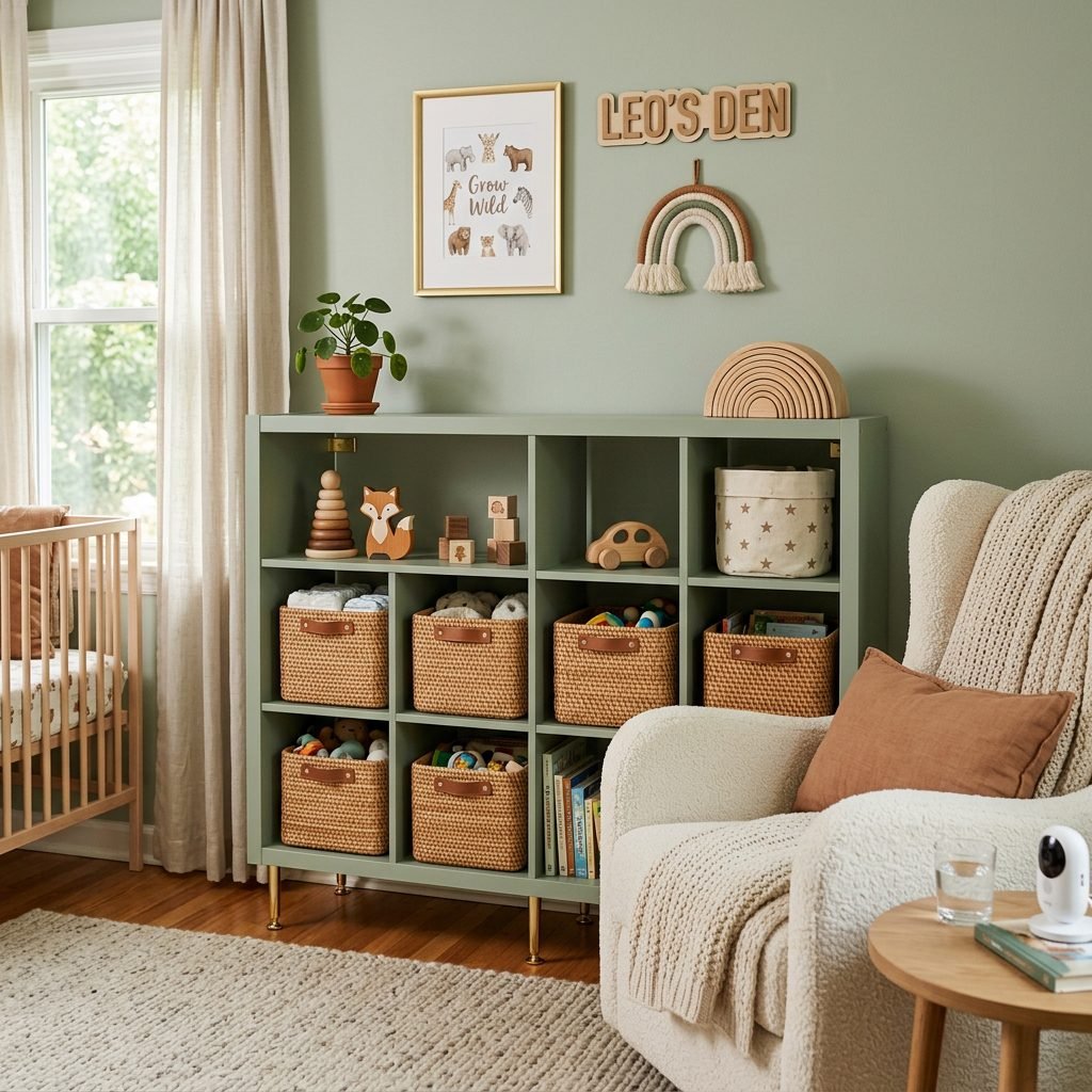 How to Transform an IKEA Kallax Shelf into Beautiful Nursery Toy Storage