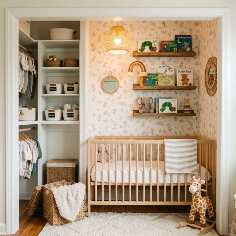 How to Turn a Spare Closet Into a Cozy Baby Nursery Nook