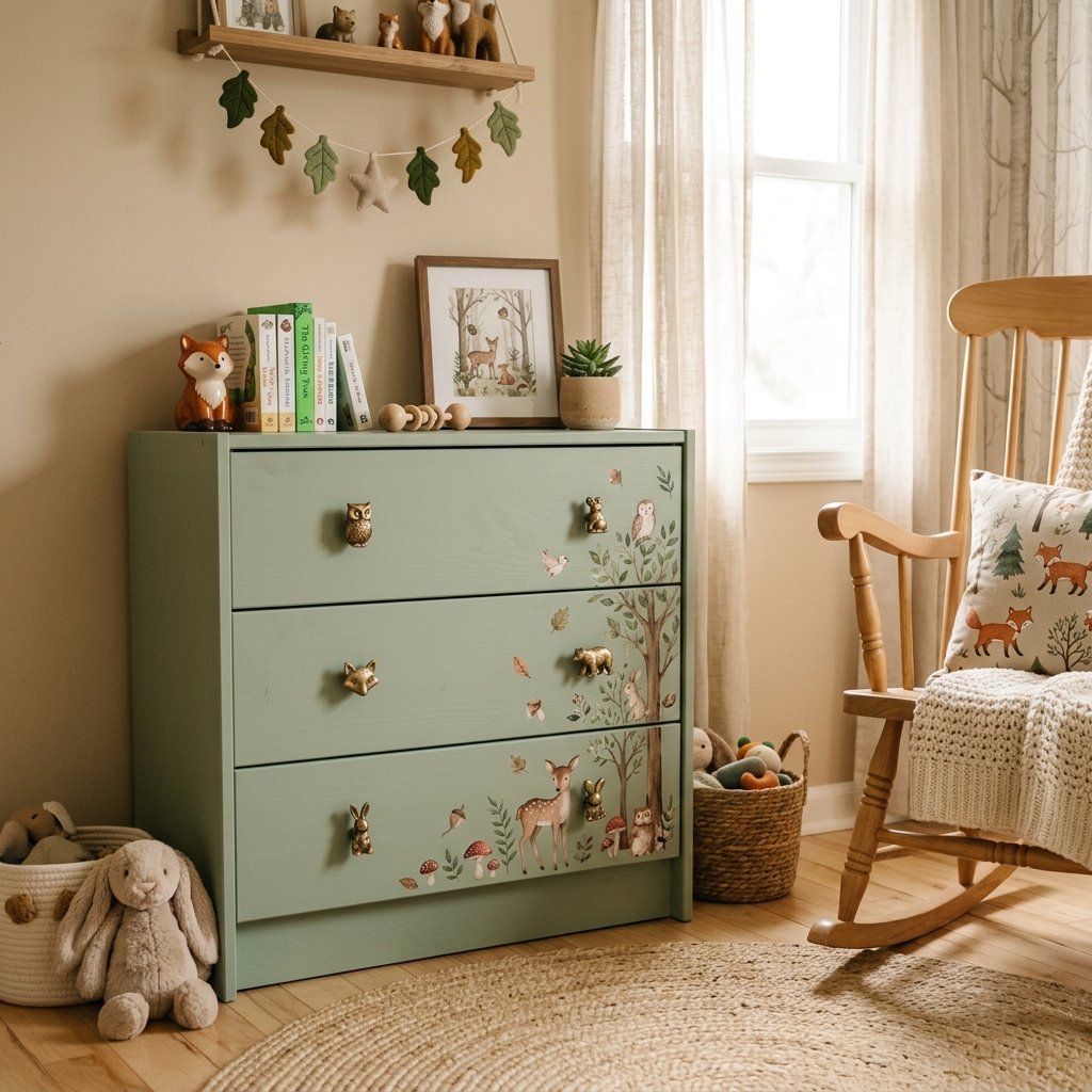 How to Upgrade the IKEA Rast Chest into a Gorgeous Woodland Nursery Dresser