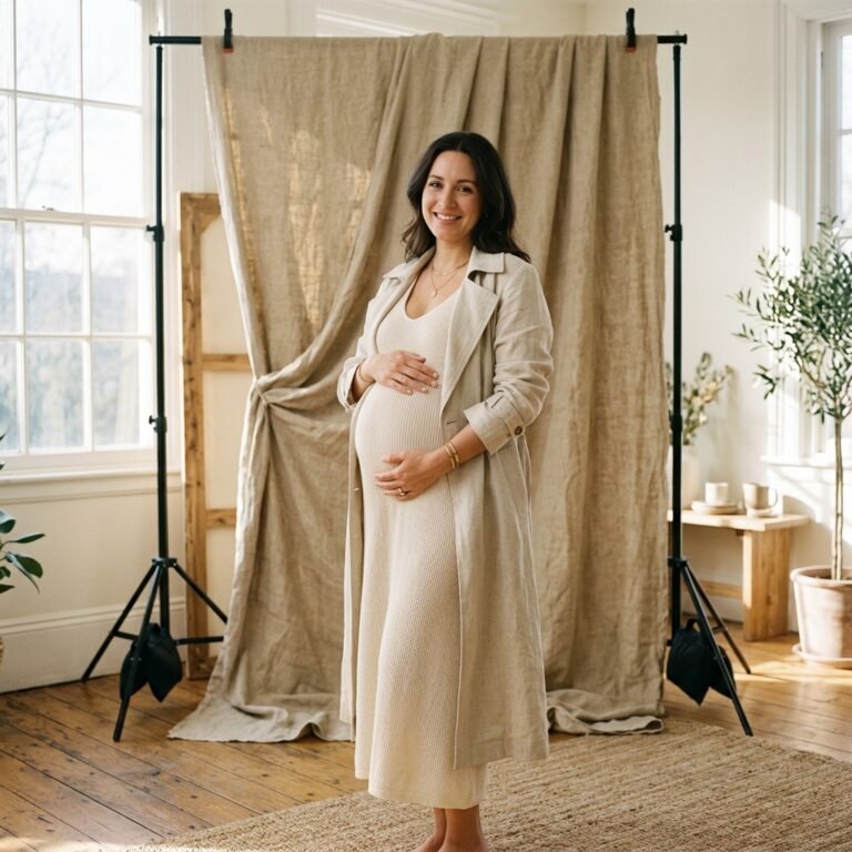 How to Use a Canvas Dropcloth to Create Professional High-End Studio Maternity Photos at Home
