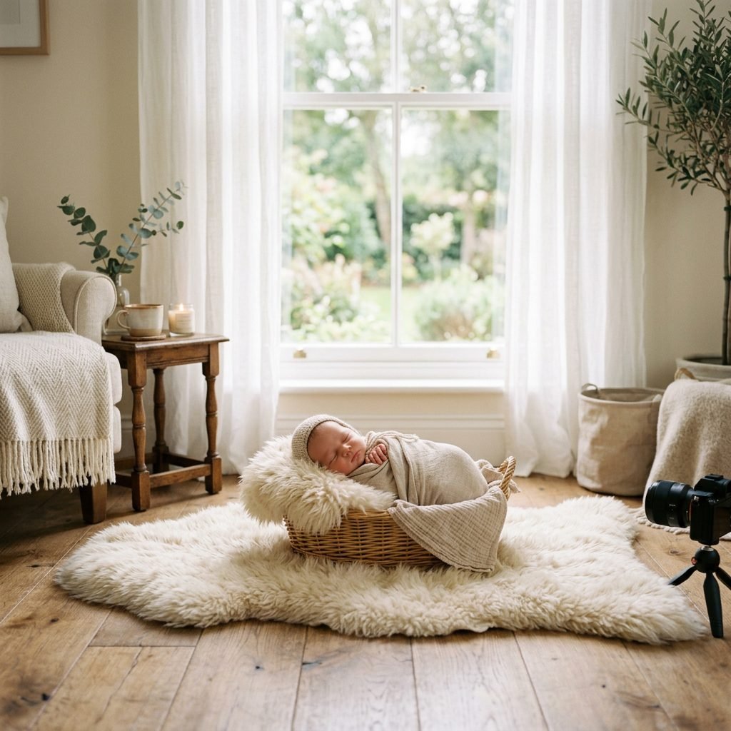 How to Use a Faux Fur Rug for Professional-Looking Newborn Photos at Home