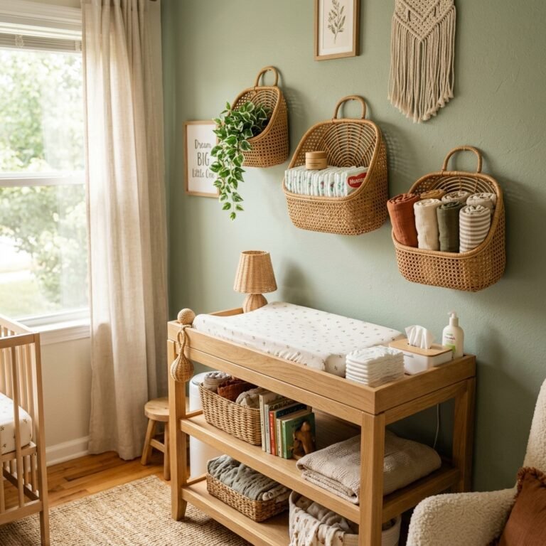 How to Use Aesthetic Floating Wall Baskets for Cute Nursery Storage
