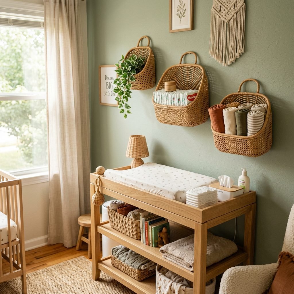 How to Use Aesthetic Floating Wall Baskets for Cute Nursery Storage